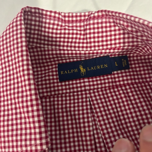 Ralph Lauren Red Gingham Button Down - Large - Picture 2 of 3